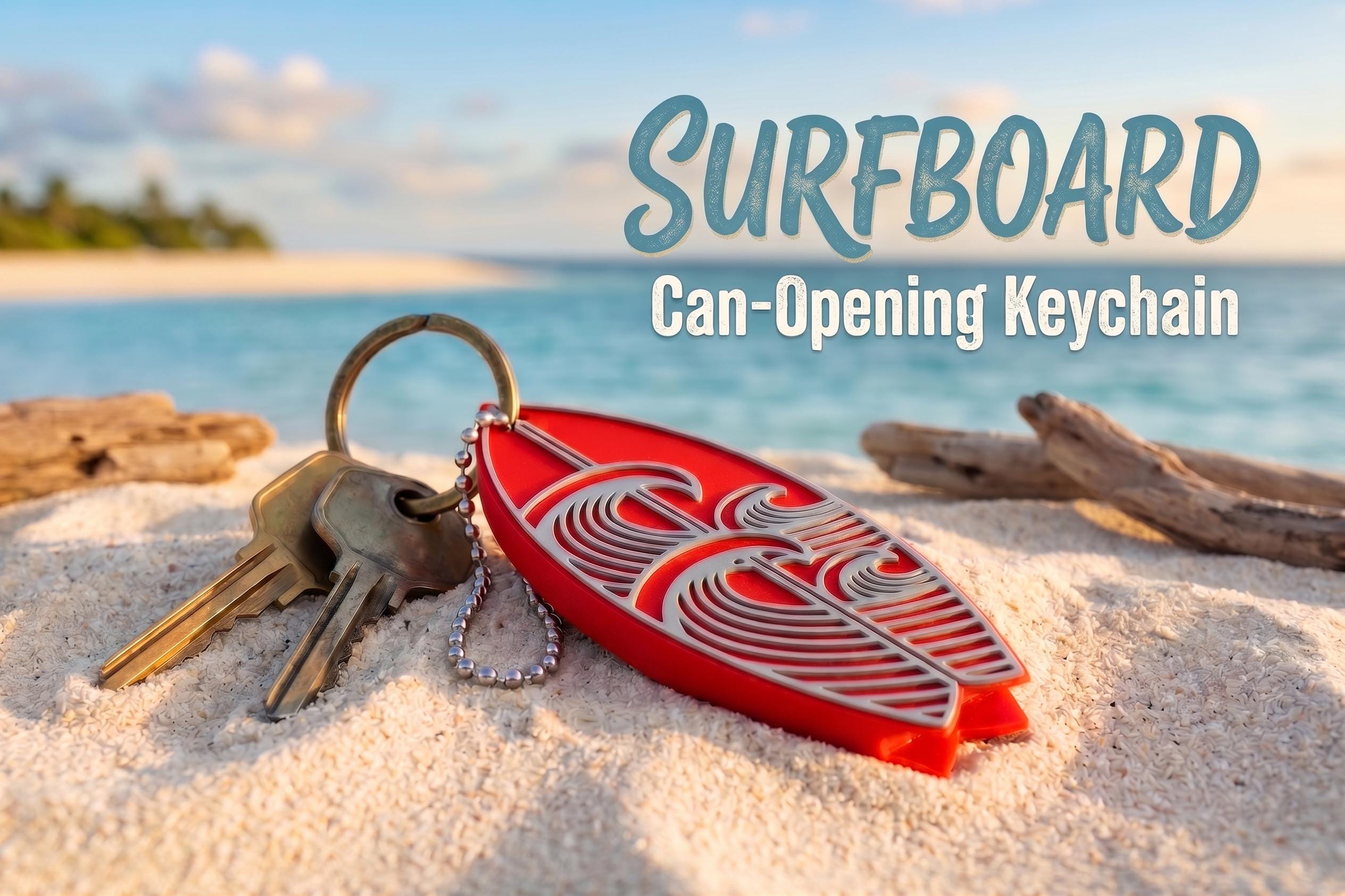 Surfboard - Soda Can Opener Keychain — product photo